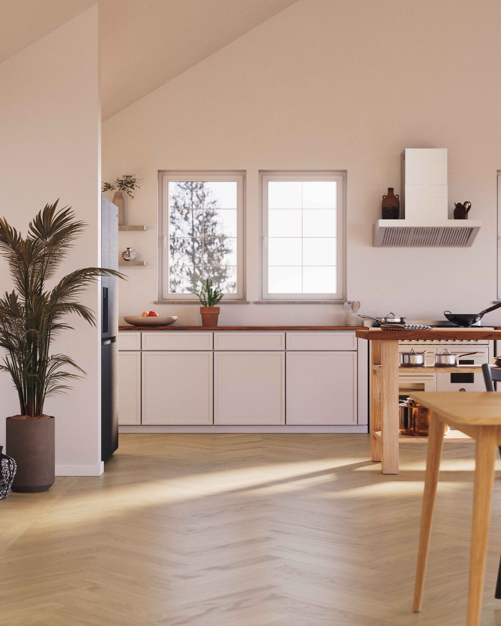 Parquet bâton rompu Bjelin Woodura Sigtuna chêne Misty White moderne 4