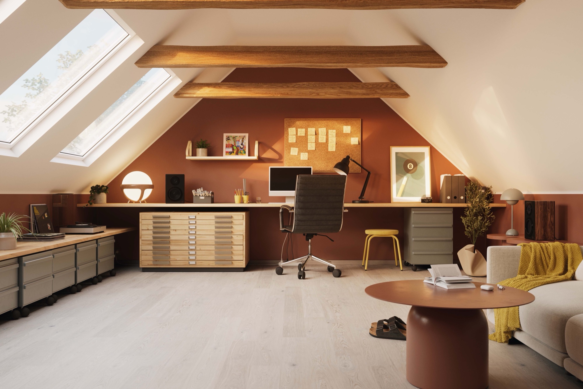Lame de parquet hybride Bjelin Woodura Dalen chêne Powder White 2