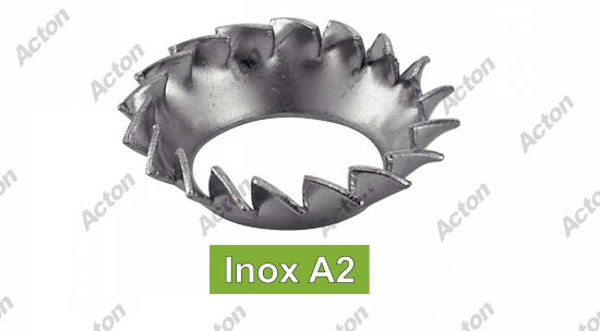 Rondelle -eventail- à dentures exterieures v inox A2 - DIN 6798 v