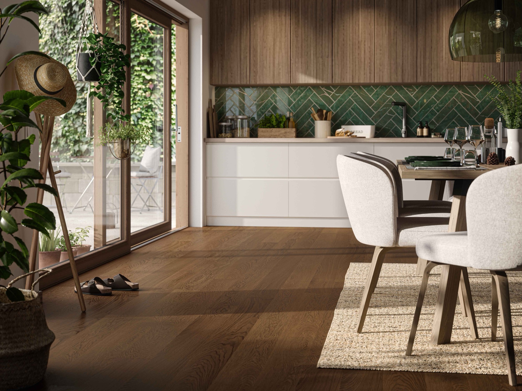 Lame de parquet hybride Bjelin Woodura Dyvik chêne Terra Brown 2