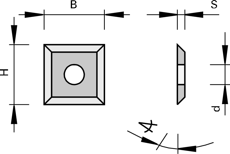 Plaquettes interchangeables profil HW pour - Plaquettes réversibles / 2