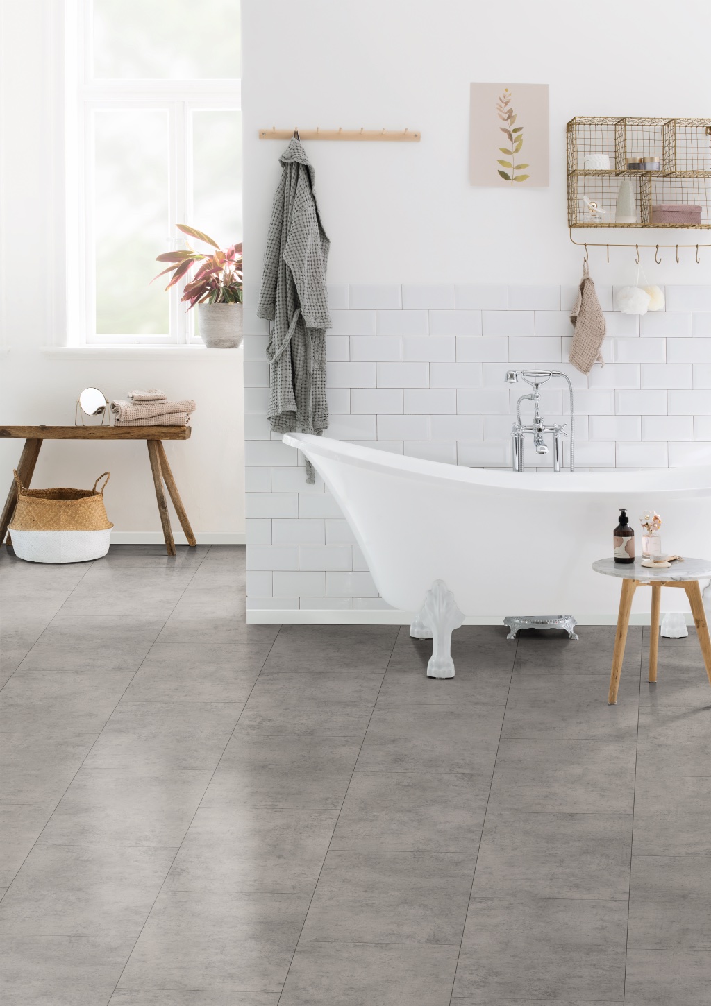 Lame de sol stratifié hydrofuge+ EGGER Light Grey Chicago Concrete 2