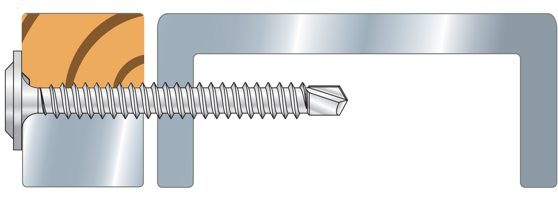 FSB EG Vis autoforeuse bois sur métal tête plate