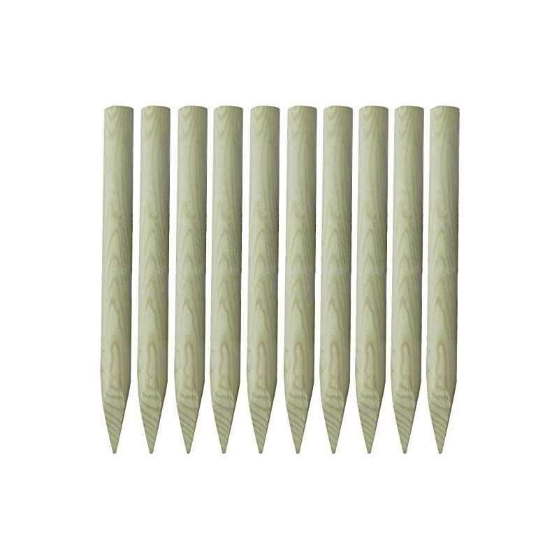 Lot de Piquets de Clôture Bois Bordures de Jardin à Planter en Pin Classe 4