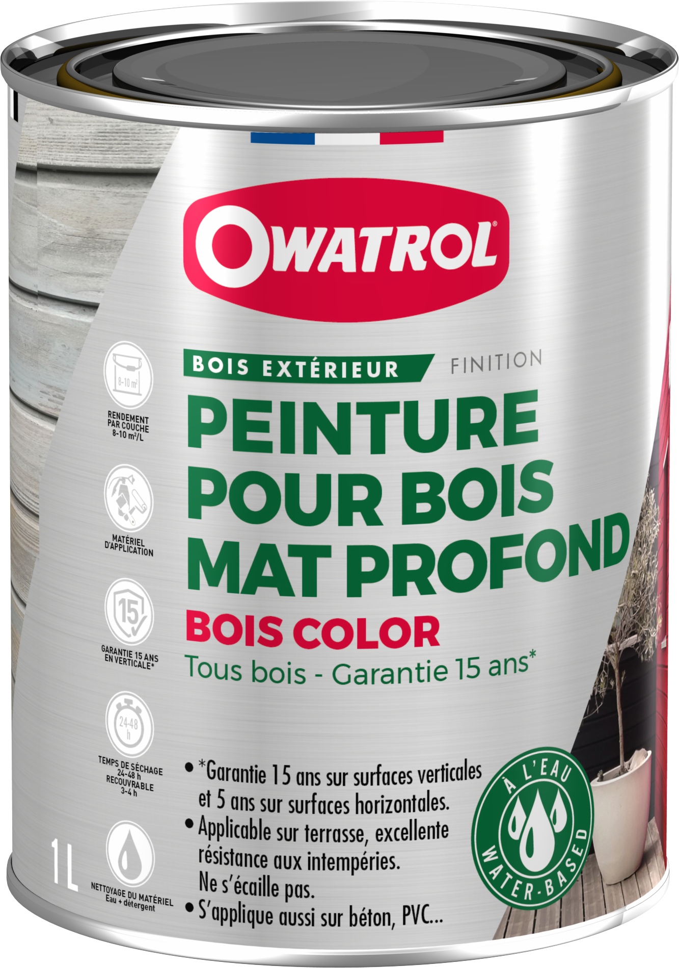 BOIS COLOR : Peinture pour bois extérieur opaque - Finition Mate