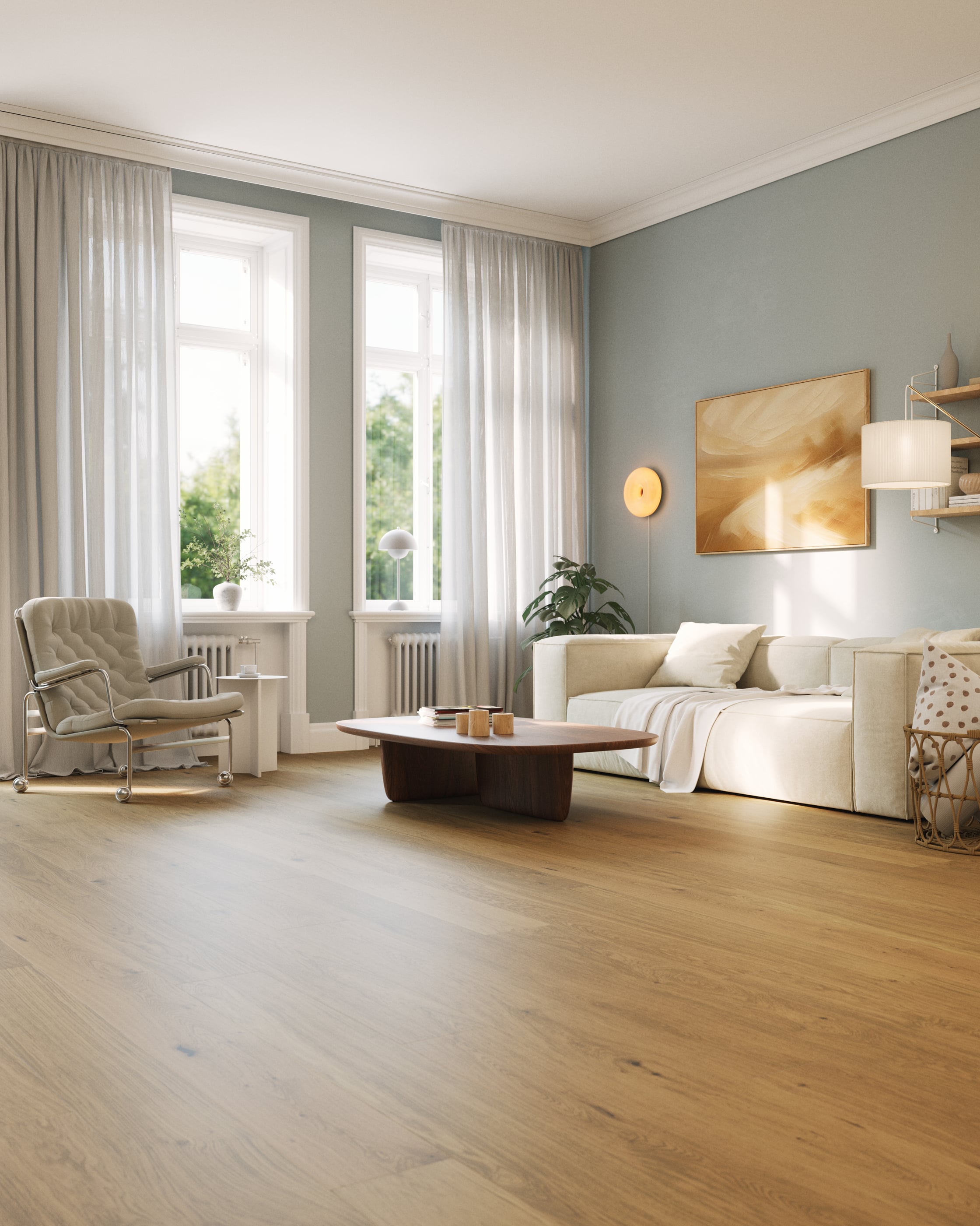 Lame de parquet hybride Bjelin Woodura Kvarnby chêne Natural 2