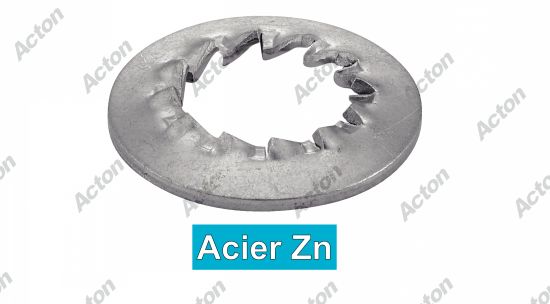 Rondelle -eventail- à dentures interieures type bombée jzc acier