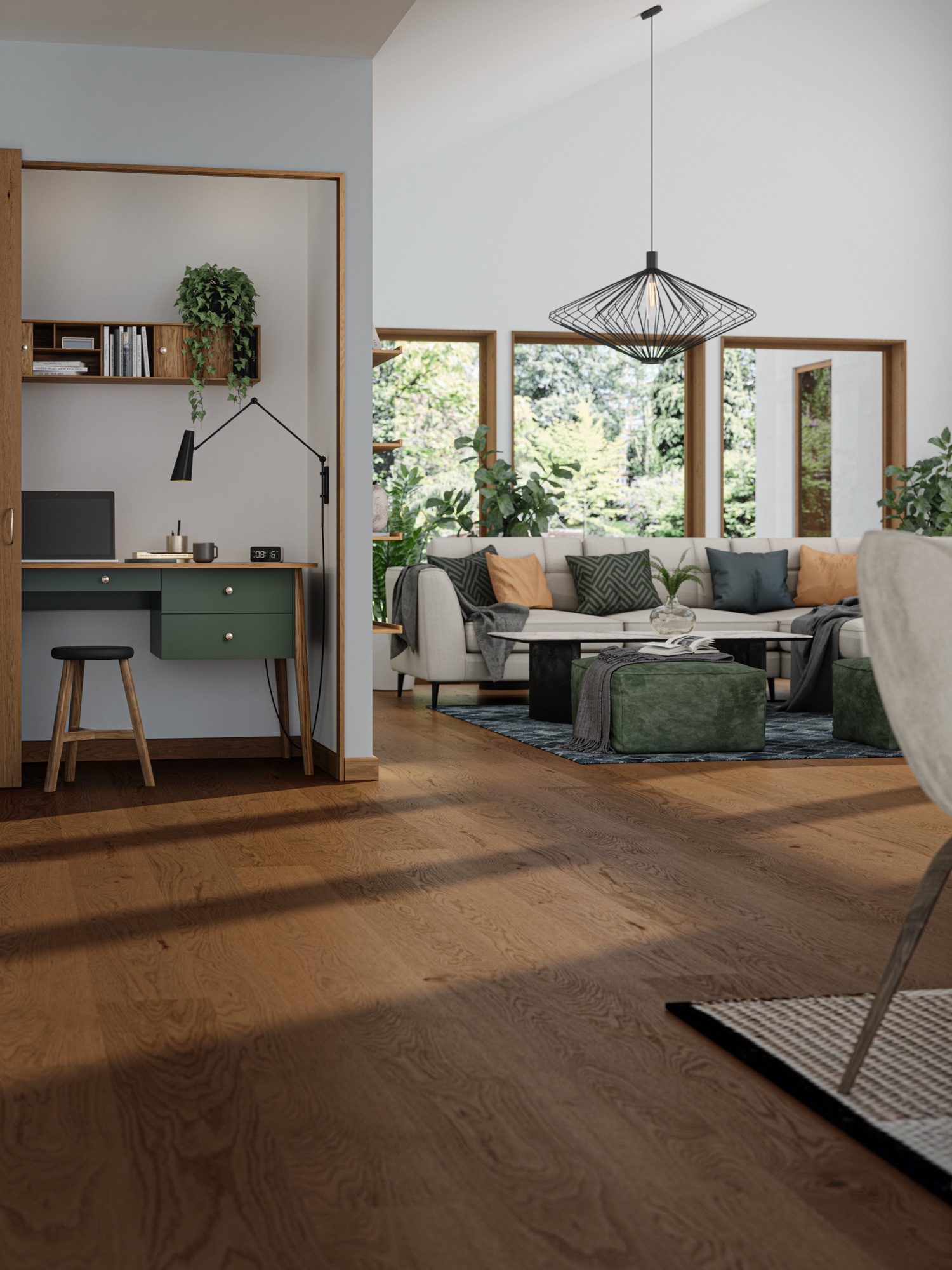 Lame de parquet hybride Bjelin Woodura Lindby chêne Shadow Brown 2