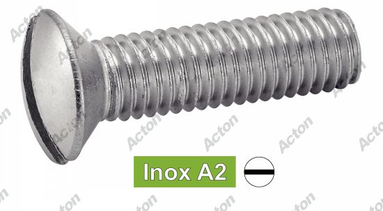 Vis à métaux tête fraisée bombée fendue DIN 964 inox A2 Acton