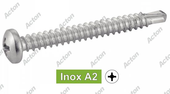 Vis autoperçantes tête cylindrique phillips inox A2 - DIN 7504 m Acton
