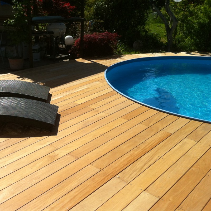 Pack Lame de Terrasse Bois Exotique Garapa KD 21x145 Lisse 1er Choix 5
