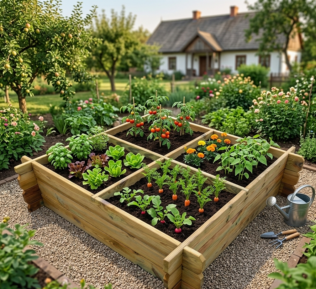 Potager carré en bois 2