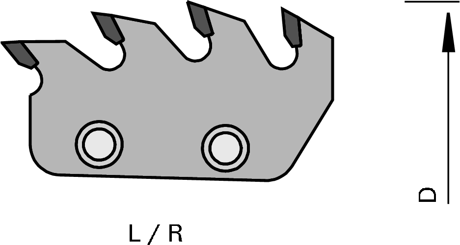 Segments HW pour déchiqueteurs à segments LEUCO - position circulaire