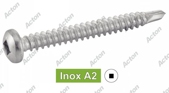 Vis autoperçantes tête cylindrique carrée inox A2 - DIN 7504 m Acton