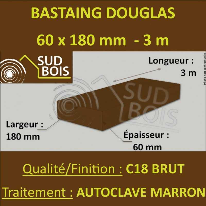 Palette de 30 Chevrons 60x180 Douglas Autoclave Marron Brut 3M