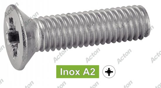 Vis à métaux tête fraisée pozidrive DIN 965 inox A2 Acton