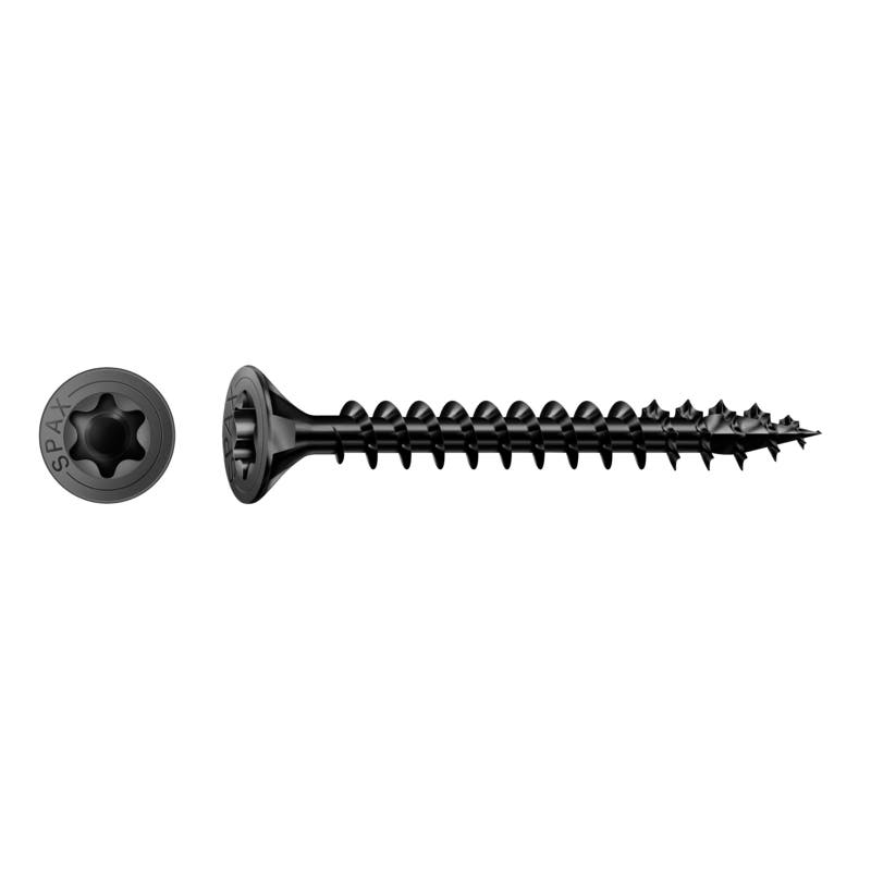Vis universelle SPAX noir BLAX tête fraisée Ø 3–5 mm TX filet total