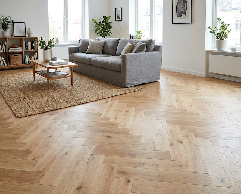 Parquet Chêne Contrecollé Bâton Rompu 14/3 × 120 × 600 mm – Choix Campagne 2