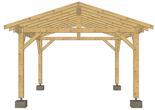 Carport en épicéa Puy Gris 5