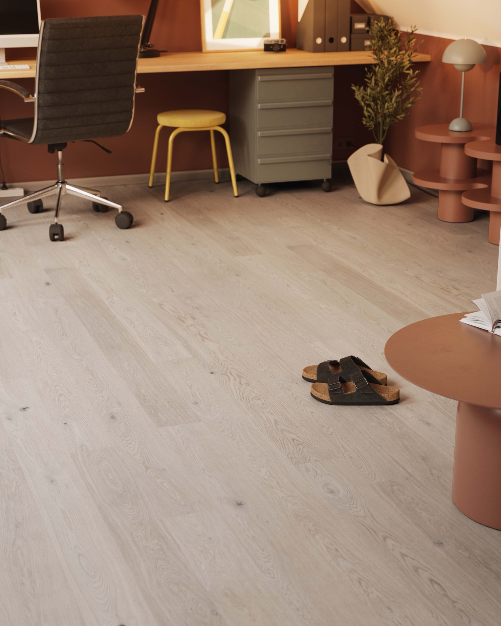 Lame de parquet hybride Bjelin Woodura Dalen chêne Powder White 3