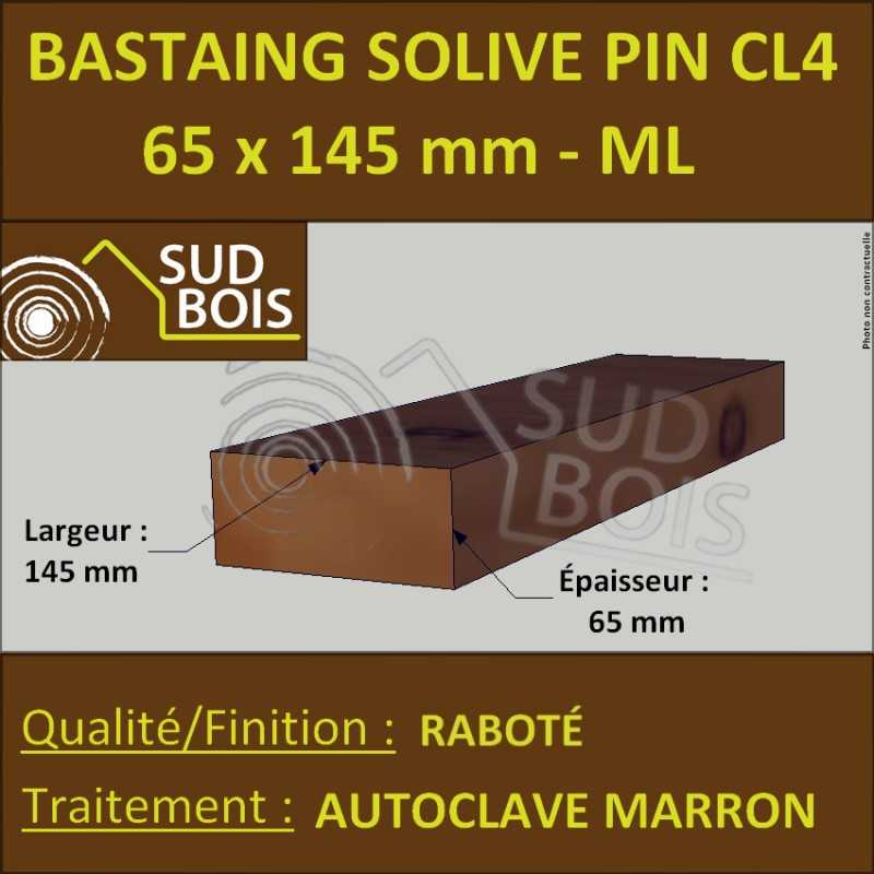 Bastaing Solive 75x145 Pin Raboté Traité Autoclave Cl.4 2