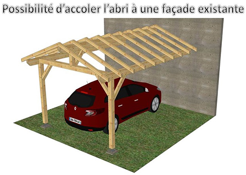 Carport en épicéa Puy Gris 2