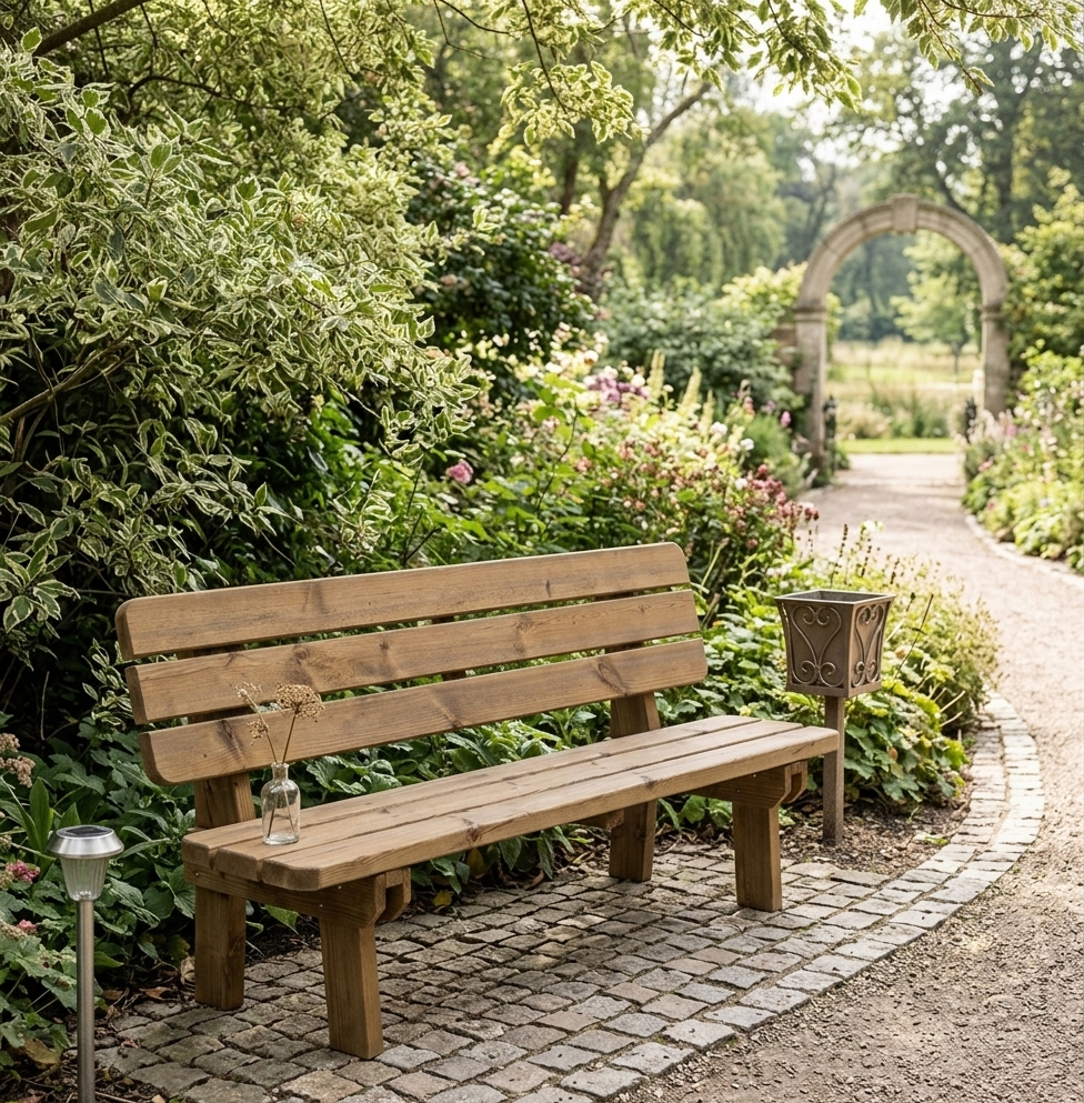 Banc en Bois avec Dossier 180 cm 2