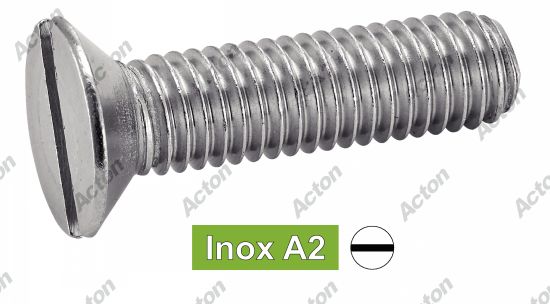 Vis à métaux tête fraisée fendue DIN 963 inox A2 Acton