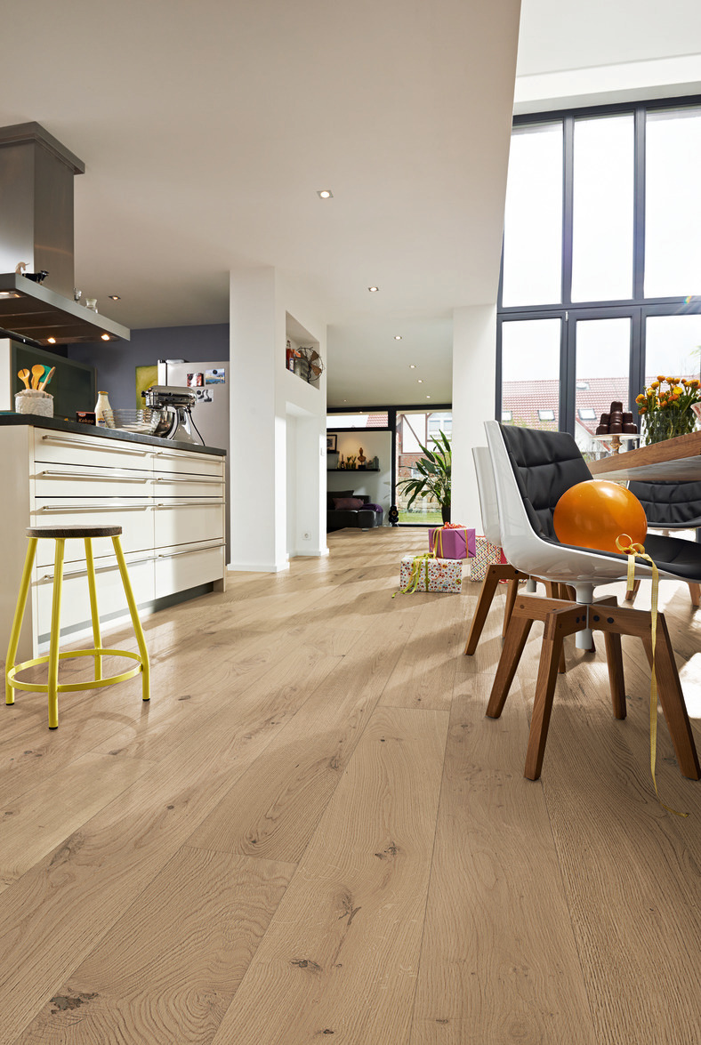 Lame de parquet contrecollé MEISTER Lindura HD 400 chêne Cream oak lively 3