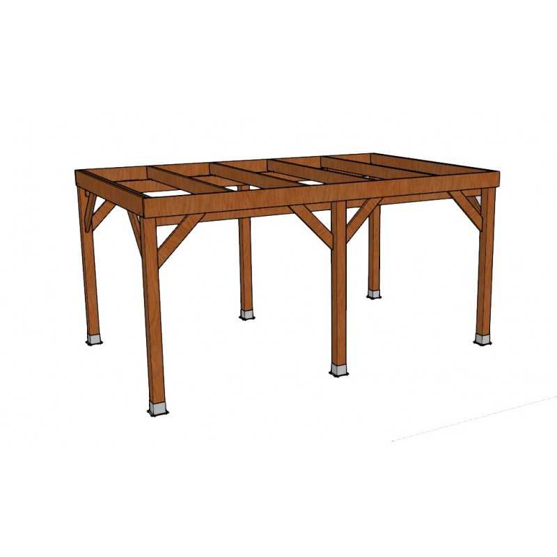 KIT Carport Bois Douglas Solide Dim. 3.20 m x 5.10 m. Livraison Gratuite FR 2