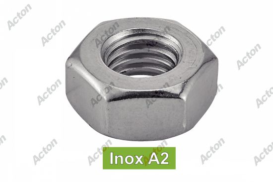 Écrou hexagonal pas à gauche DIN 934 inox A2 Acton