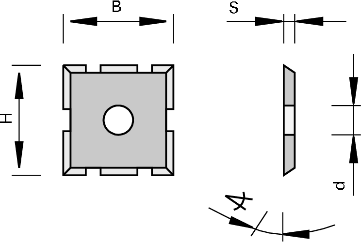 Plaquettes réversibles HW à 4 coupes LEUCO - avec brise copeaux 2