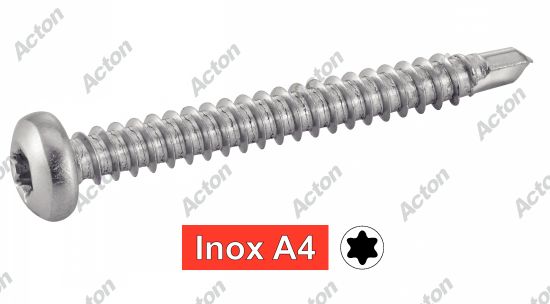 Vis autoperçantes tête cylindrique six lobes inox A4 - DIN 7504 m