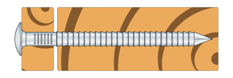 ARA4 Pointe annelée tête bombée - Inox A4