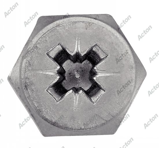 Vis à tôle tête hexagonale pozidrive avec bout pilote inox A2 Acton II 3