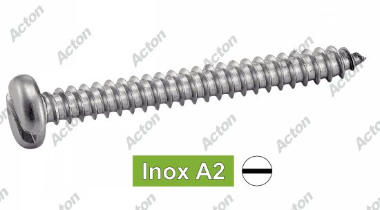 Vis à tôle tête cylindrique large fendue forme c inox A2 - DIN 7971