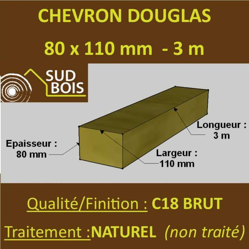 Palette de 40 Chevrons 80x110 Douglas Naturel Brut 3M