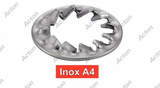Rondelle -eventail- à dentures interieures jz inox A4 - DIN 6798 j