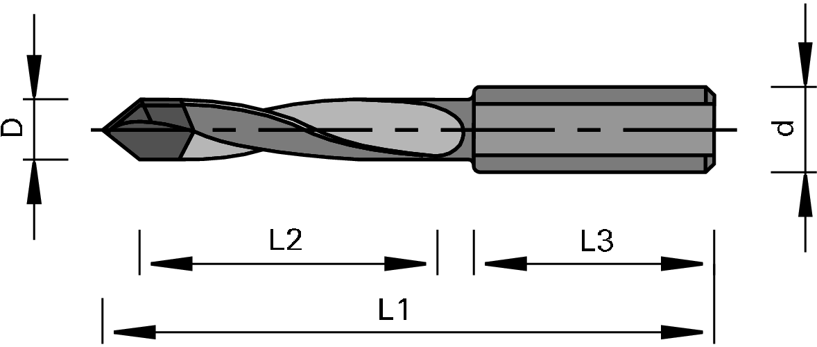 Mèches à trous débouchants HW LEUCO - avec listel 2