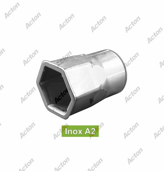 Écrou à sertir hexagonal à tête fraisée affleurante inox A2 Acton