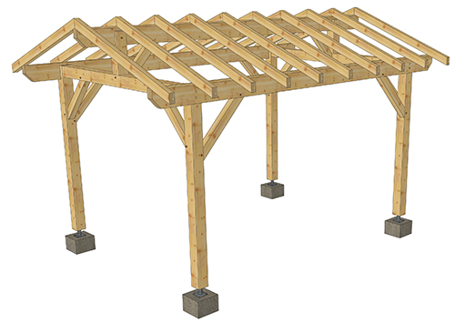 Carport en épicéa Moucherolle 3
