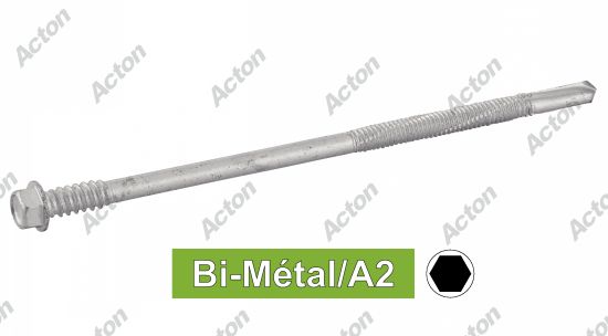 Vis autoperçantes tête hexagonale à à embase double filet Pointe 3
