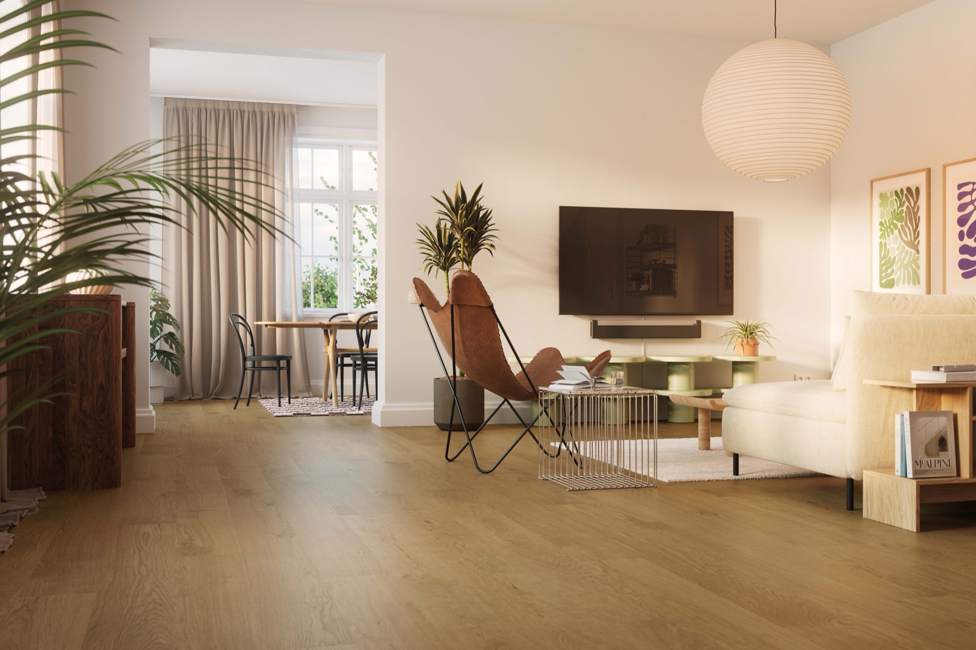 Lame de parquet hybride Bjelin Woodura Gantofta chêne Terra Brown 2