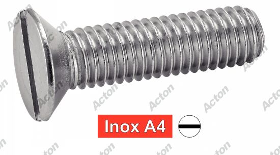 Vis à métaux tête fraisée fendue DIN 963 inox A4 Acton