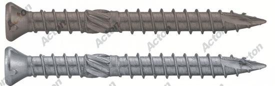 Vis pour terrasse tête fraisée réduite six lobes double filet inox A2 2