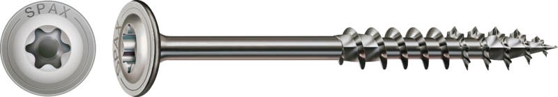 Vis à bois SPAX inox A2 tête disque Ø 8 mm TX filet partiel
