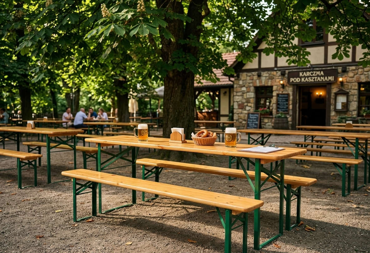 Table Bistro 70×220 cm avec Bancs (Set Complet) 2