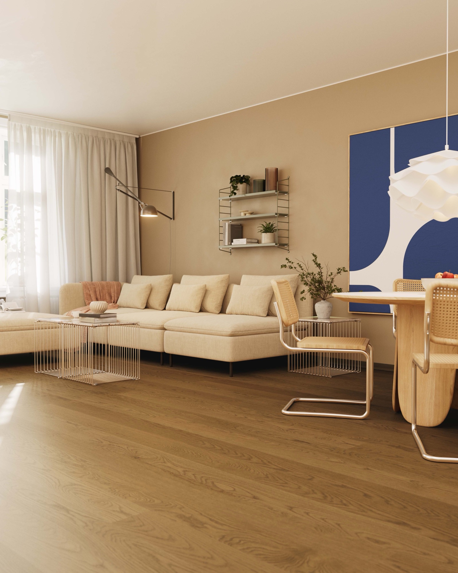Lame de parquet hybride Bjelin Woodura Yxenhult chêne Terra Brown 4
