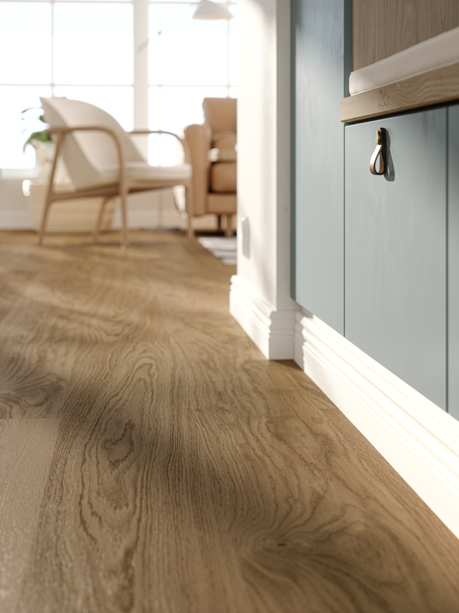 Lame de parquet hybride Bjelin Woodura Tullstorp chêne Terra Brown 3