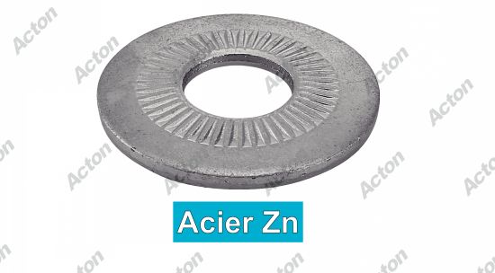Rondelle -contact- serie large acier zingué blanc - NFE 25511 Acton